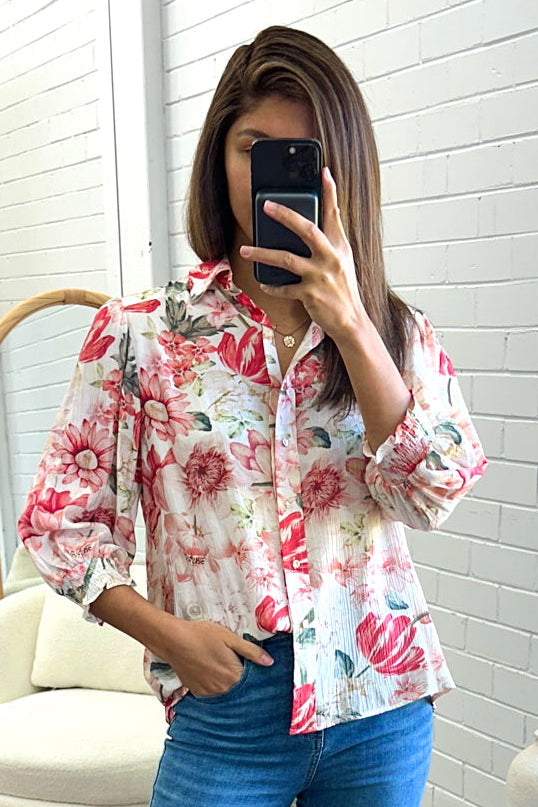 Soft Drapey Button Blouse