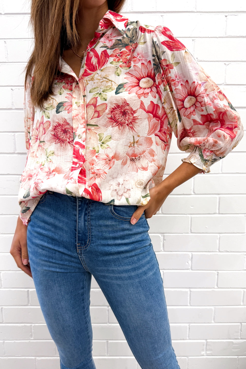 Soft Drapey Button Blouse