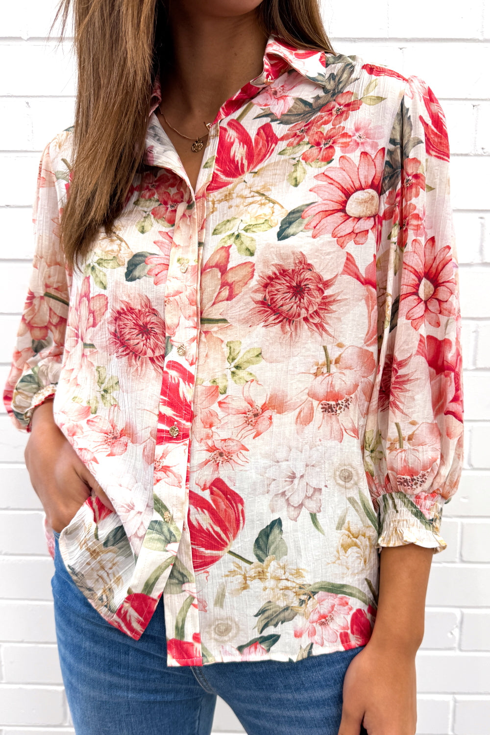 Soft Drapey Button Blouse